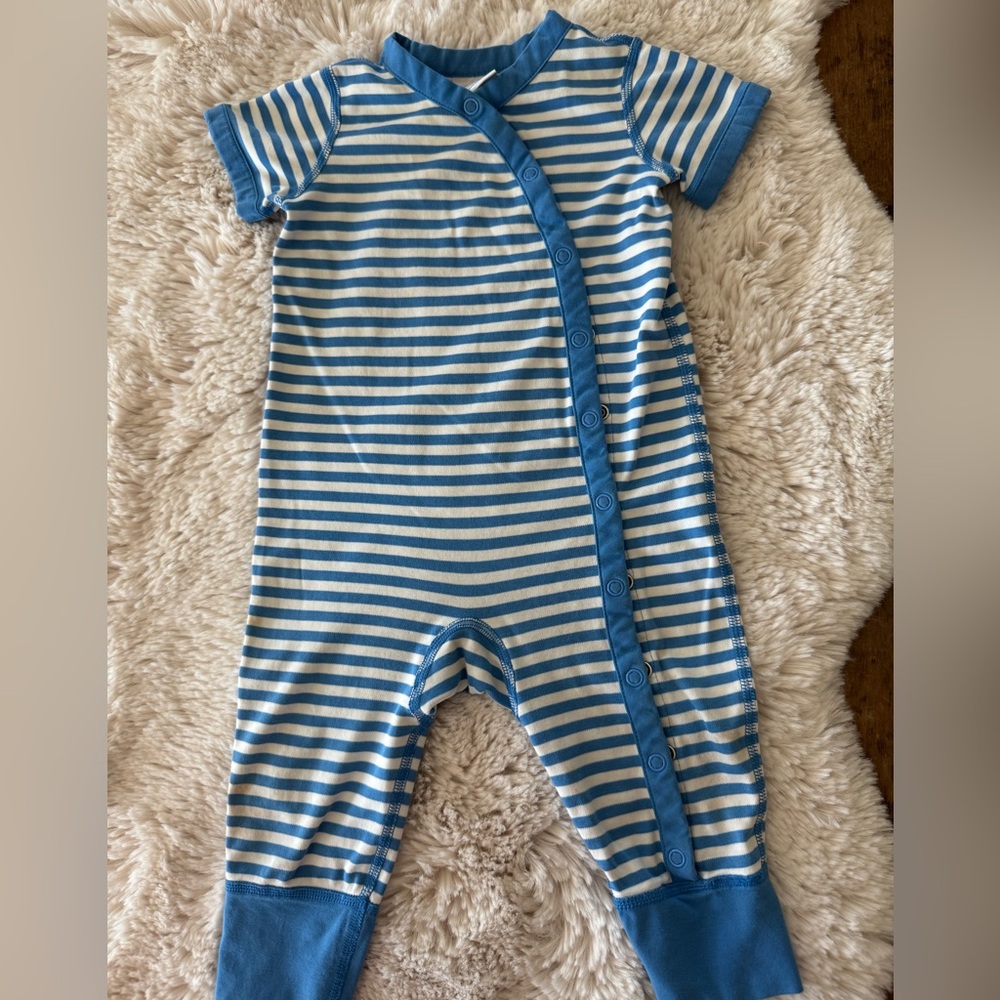 Hanna Andersson Organic Pima Cotton Short Sleeve Long Pant One Piece 6-12mos